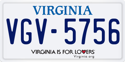VA license plate VGV5756