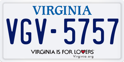VA license plate VGV5757