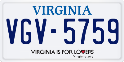 VA license plate VGV5759