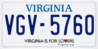 VA license plate VGV5760