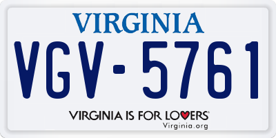 VA license plate VGV5761