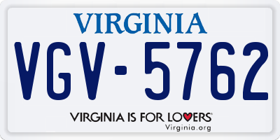 VA license plate VGV5762