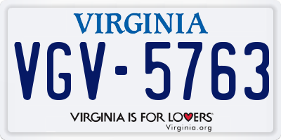 VA license plate VGV5763