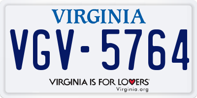 VA license plate VGV5764