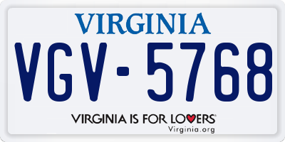VA license plate VGV5768