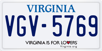 VA license plate VGV5769