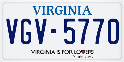 VA license plate VGV5770