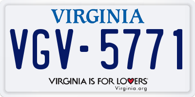 VA license plate VGV5771