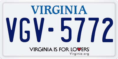 VA license plate VGV5772