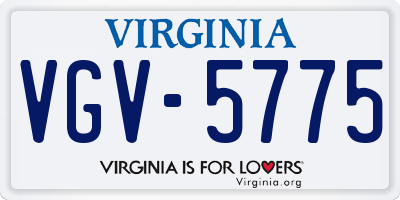 VA license plate VGV5775