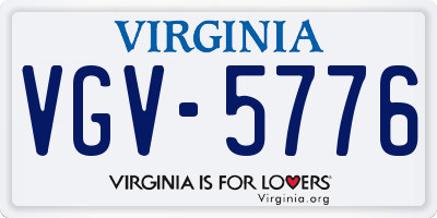 VA license plate VGV5776