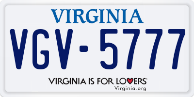 VA license plate VGV5777