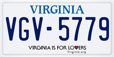 VA license plate VGV5779