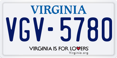 VA license plate VGV5780