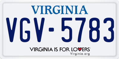 VA license plate VGV5783