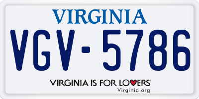 VA license plate VGV5786