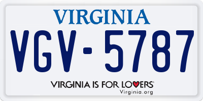 VA license plate VGV5787
