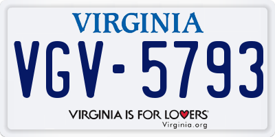 VA license plate VGV5793