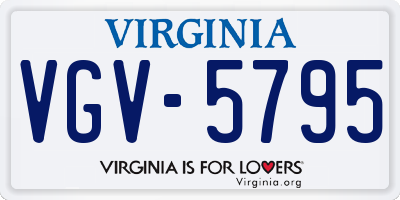 VA license plate VGV5795