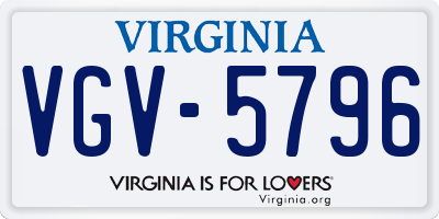 VA license plate VGV5796