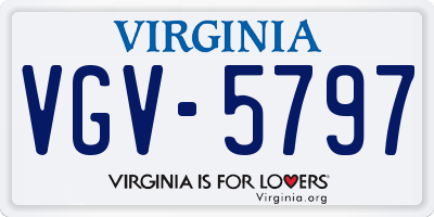 VA license plate VGV5797