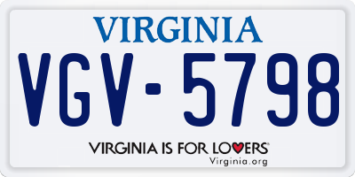 VA license plate VGV5798