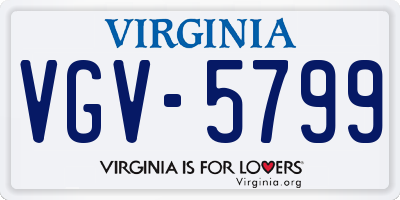 VA license plate VGV5799