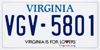 VA license plate VGV5801