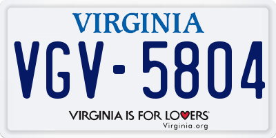 VA license plate VGV5804