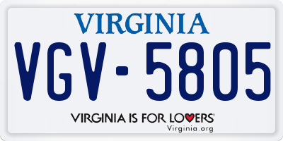 VA license plate VGV5805