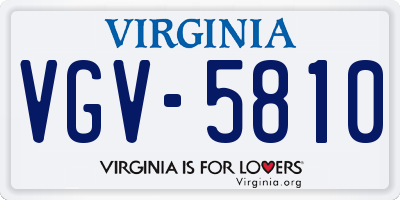 VA license plate VGV5810