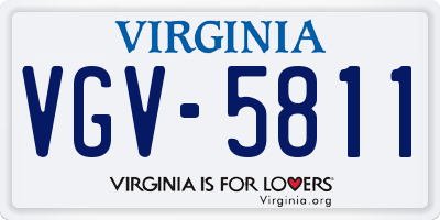 VA license plate VGV5811