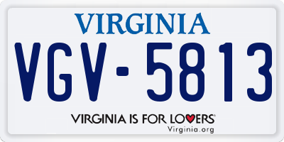 VA license plate VGV5813