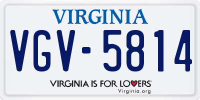 VA license plate VGV5814