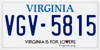 VA license plate VGV5815