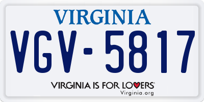 VA license plate VGV5817