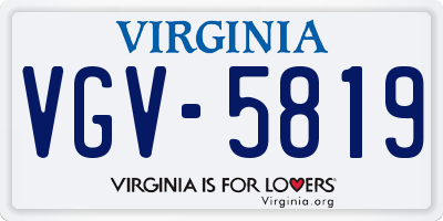 VA license plate VGV5819