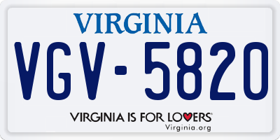 VA license plate VGV5820