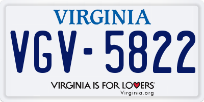VA license plate VGV5822