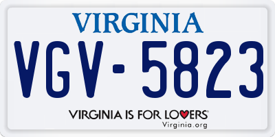 VA license plate VGV5823