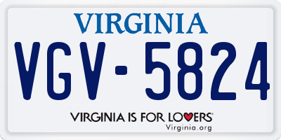 VA license plate VGV5824