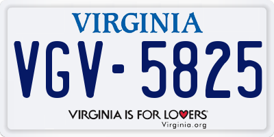 VA license plate VGV5825