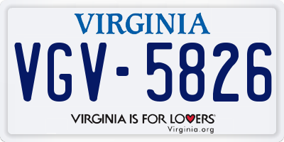 VA license plate VGV5826