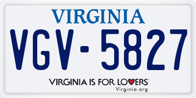 VA license plate VGV5827