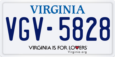 VA license plate VGV5828