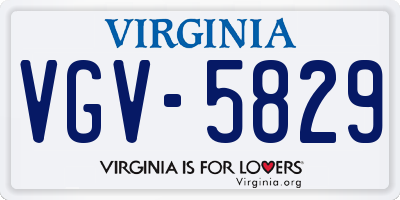 VA license plate VGV5829