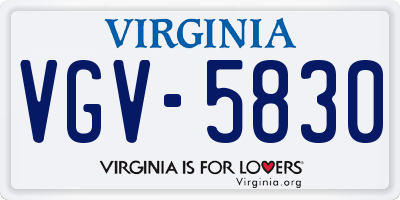 VA license plate VGV5830