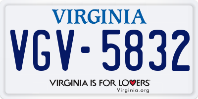 VA license plate VGV5832