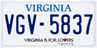 VA license plate VGV5837