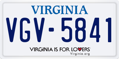 VA license plate VGV5841